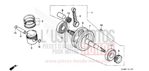 KURBELWELLE/KOLBEN (1) CG125W de 1998